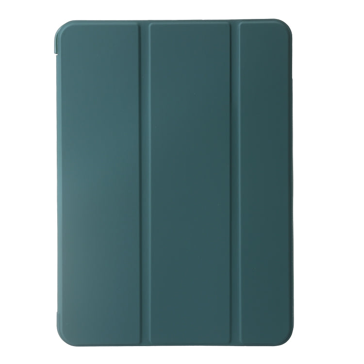 For iPad Air 11 2024 Three-fold Holder Flip Tablet Leather Case(Dark Green) - iPad Air 11 2024 Cases by buy2fix | Online Shopping UK | buy2fix