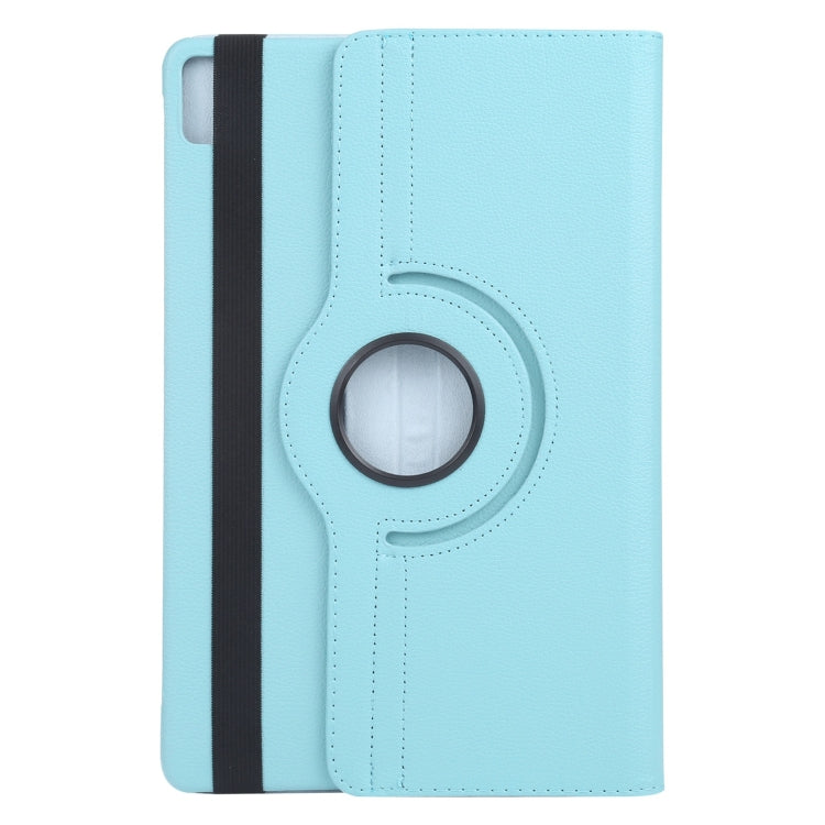 For iPad Air 13 2024 360 Degree Rotation Litchi Texture Leather Tablet Case with Holder(Sky Blue) - iPad Air 13 2024 Cases by buy2fix | Online Shopping UK | buy2fix