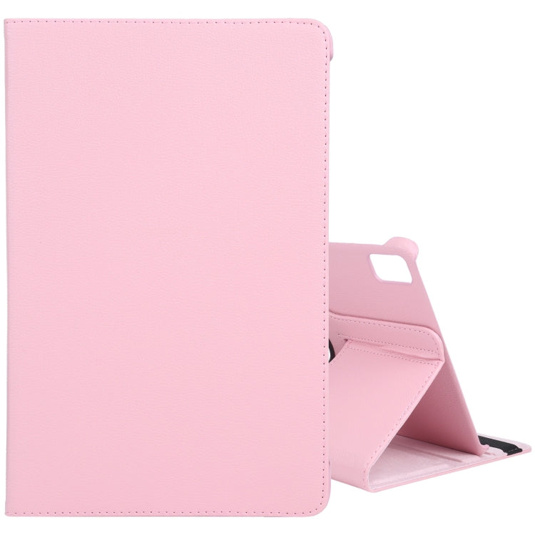 For iPad Air 13 2024 360 Degree Rotation Litchi Texture Leather Tablet Case with Holder(Pink) - iPad Air 13 2024 Cases by buy2fix | Online Shopping UK | buy2fix