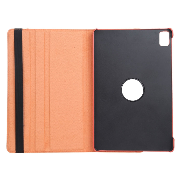 For iPad Air 13 2025 / 2024 360 Degree Rotation Litchi Texture Leather Tablet Case with Holder(Orange) - More iPad Cases by buy2fix | Online Shopping UK | buy2fix