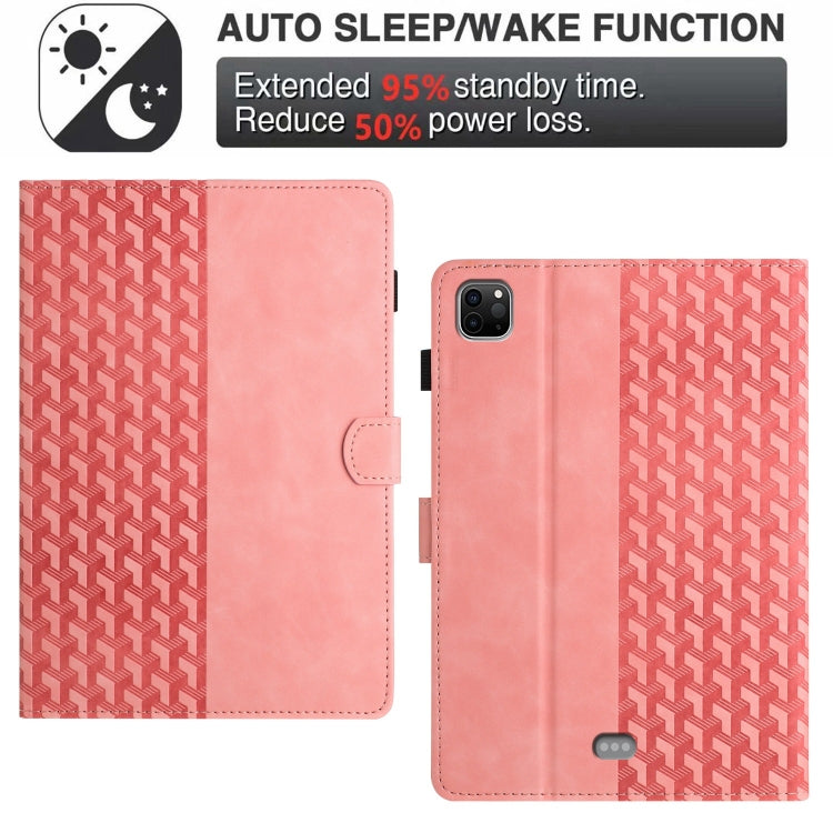 For iPad Pro 11 2024 Building Blocks Embossed Leather Smart Tablet Case(Pink) - iPad Pro 11 2024 Cases by buy2fix | Online Shopping UK | buy2fix