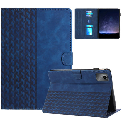 For Lenovo Tab M11/Xiaoxin Pad 11 2024 Building Blocks Embossed Leather Smart Tablet Case(Blue) - Lenovo by buy2fix | Online Shopping UK | buy2fix