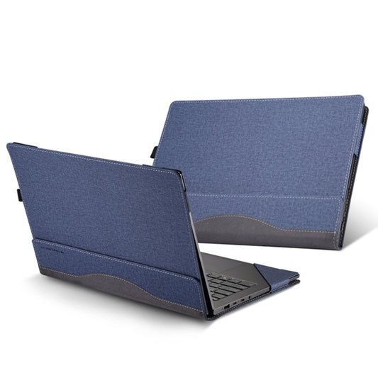 For HP Envy X360 14 inch 14-fa 2024 Leather Laptop Shockproof Protective Case(Dark Blue) - 14.1 inch by buy2fix | Online Shopping UK | buy2fix