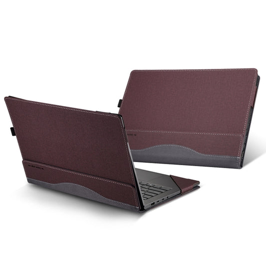 For HP Envy X360 14 inch 14-fa 2024 Leather Laptop Shockproof Protective Case(Wine Red) - 14.1 inch by buy2fix | Online Shopping UK | buy2fix