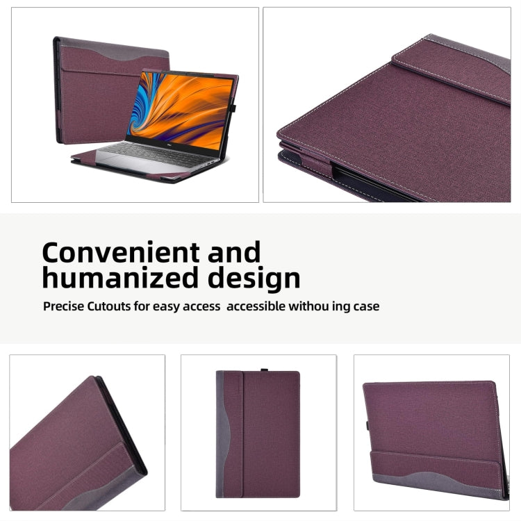 For HP Envy X360 15 inch 15-fe 2023 Leather Laptop Shockproof Protective Case(Wine Red) - 15 inch by buy2fix | Online Shopping UK | buy2fix