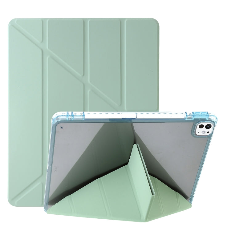 For iPad Pro 11 2024 Clear Acrylic Deformation Leather Tablet Case(Green) - iPad Pro 11 2024 Cases by buy2fix | Online Shopping UK | buy2fix