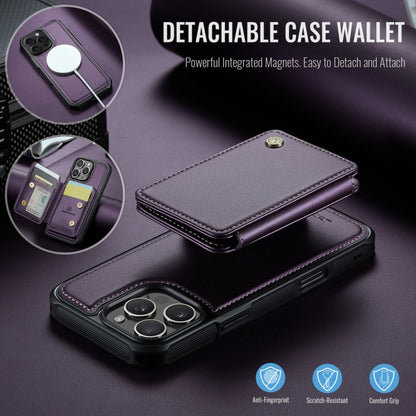 For iPhone 16 Pro JEEHOOD J05 Business Magnetic Style RFID Leather Phone Case(Purple) - iPhone 16 Pro Cases by JEEHOOD | Online Shopping UK | buy2fix