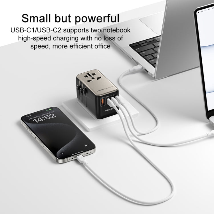 MOMAX UA15 1-World+ 120W Gallium Nitride Global Conversion Socket Power Adapter - USB Charger by MOMAX | Online Shopping UK | buy2fix