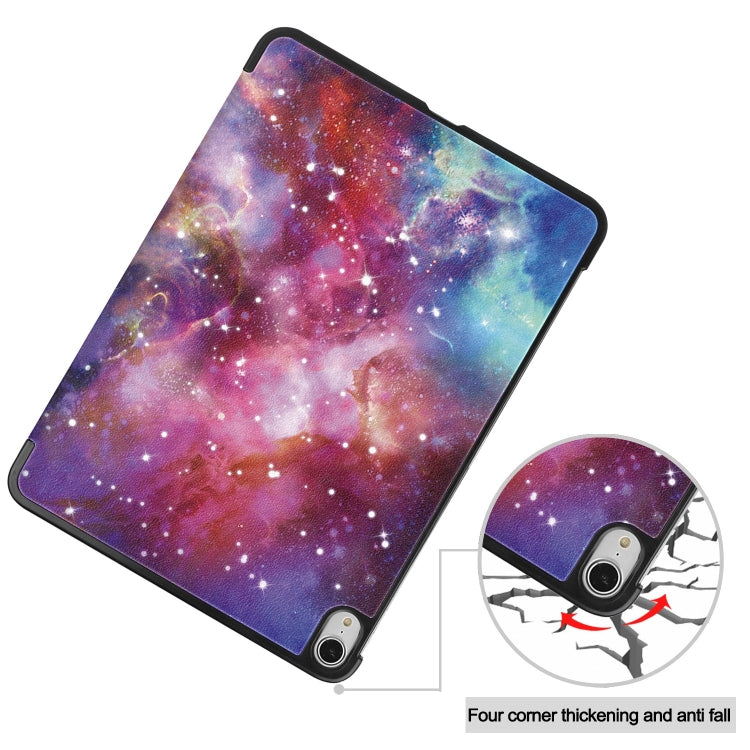 For iPad Air 13 2024 Custer Painted 3-Fold Holder Smart Leather Tablet Case(Milky Way Nebula) - iPad Air 13 2024 Cases by buy2fix | Online Shopping UK | buy2fix