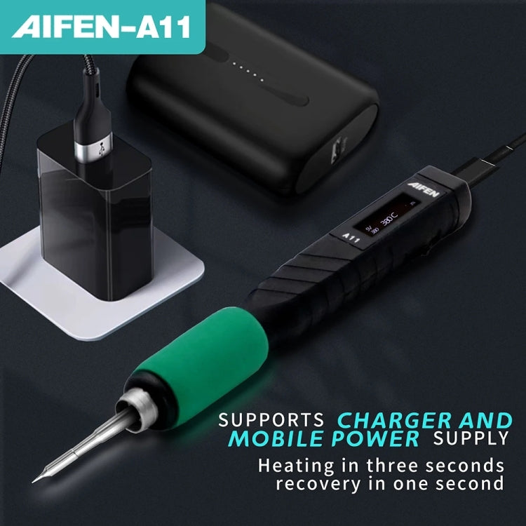 Aifen A11 Portable USB Charging Soldering Station with C210 Handle, UK Plug - Soldering Iron Set by buy2fix | Online Shopping UK | buy2fix