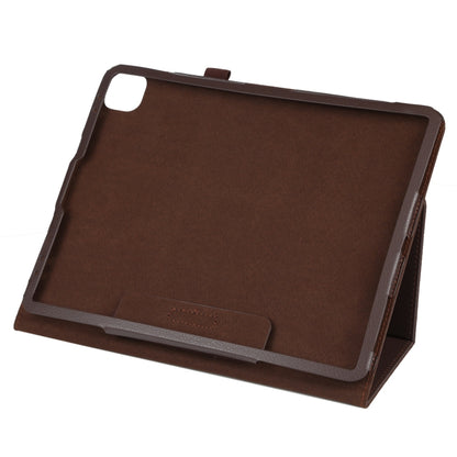 For iPad Pro 11 2024 Litchi Texture Solid Color Leather Tablet Case(Brown) - iPad Pro 11 2024 Cases by buy2fix | Online Shopping UK | buy2fix