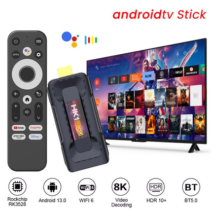 HK1 RBOX D8 RK3528 Android 13.0 Quad Core 8K HD Wifi6 Bluetooth TV Stick, RAM:2GB+16GB(UK Plug) - Android TV Sticks by buy2fix | Online Shopping UK | buy2fix