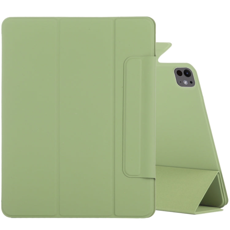 For iPad Pro 11 2024 Double-sided Clip Fixed Buckle Magnetic PU Leather Smart Tablet Case(Grass Green) - iPad Pro 11 2024 Cases by buy2fix | Online Shopping UK | buy2fix