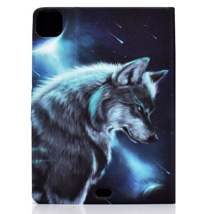 For iPad Pro 11 2024 Colored Drawing Smart Leather Tablet Case(Wolf) - iPad Pro 11 2024 Cases by buy2fix | Online Shopping UK | buy2fix