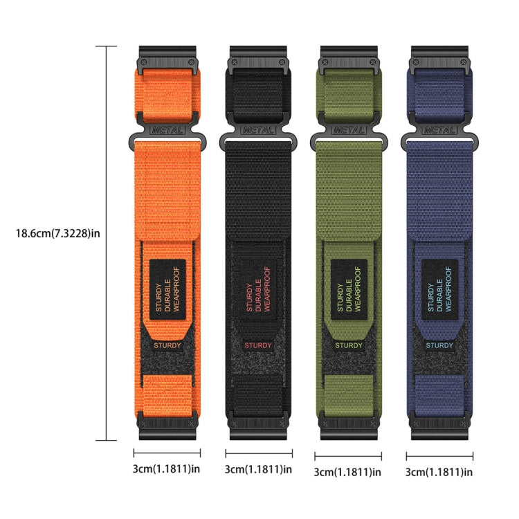 For Garmin MARQ Athlete Gen 2 22mm Two-Section Nylon Watch Band(Orange) - Watch Bands by buy2fix | Online Shopping UK | buy2fix