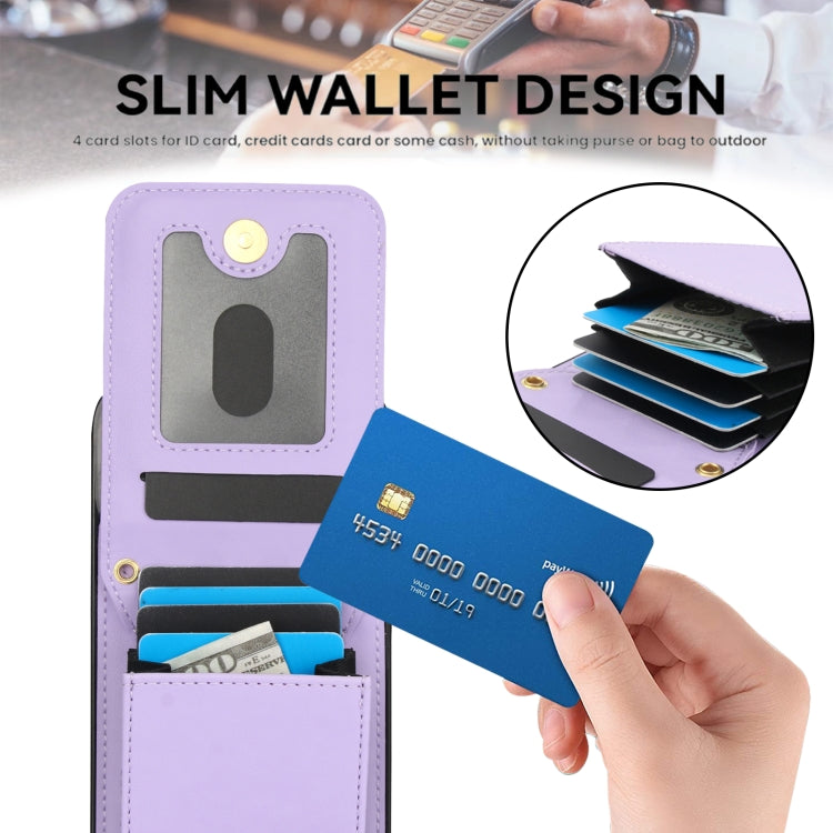 For iPhone 16 Pro Max YM015 Crossbody Rhombic Card Bag RFID Phone Case(Light Purple) - iPhone 16 Pro Max Cases by buy2fix | Online Shopping UK | buy2fix