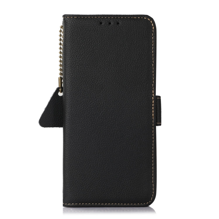 For iPhone 16 Side-Magnetic TJ Genuine Leather RFID Phone Case(Black) - iPhone 16 Cases by buy2fix | Online Shopping UK | buy2fix