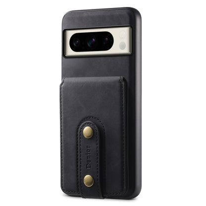 For Google Pixel 8 Pro Denior D14 NK Retro Pattern MagSafe Magnetic Card Holder Leather Phone Case(Black) - Google Cases by Denior | Online Shopping UK | buy2fix