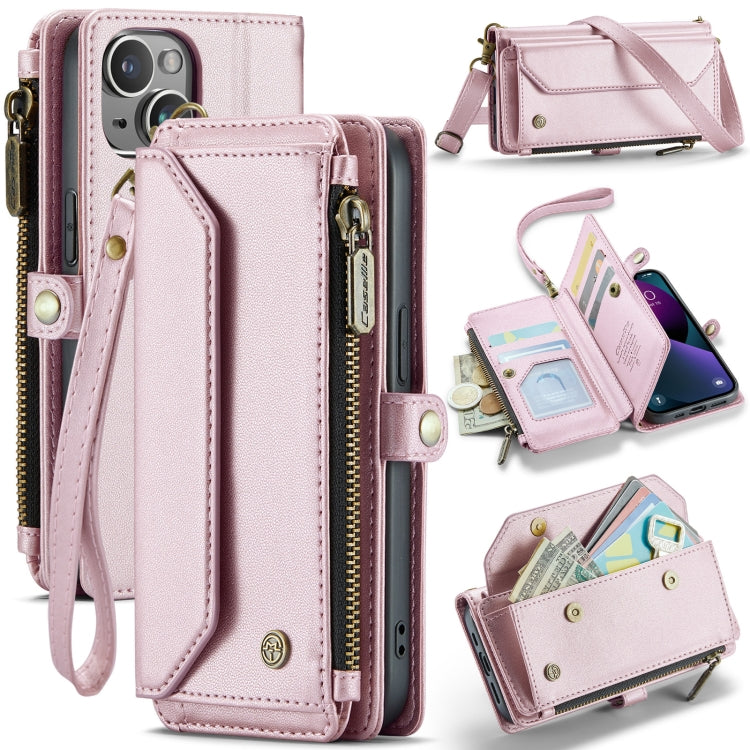 For iPhone 13 CaseMe C36 Card Slots Zipper Wallet RFID Anti-theft Leather Phone Case(Pink) - iPhone 13 Cases by CaseMe | Online Shopping UK | buy2fix