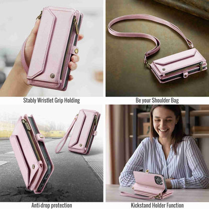 For iPhone 15 Pro Max CaseMe C36 Card Slots Zipper Wallet RFID Anti-theft Leather Phone Case(Pink) - iPhone 15 Pro Max Cases by CaseMe | Online Shopping UK | buy2fix