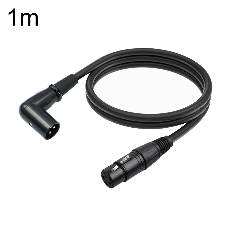 XK042L XLR 3pin Straight Female to Elbow Male Audio Cable, Length:1m(Black) - Microphone Audio Cable & Connector by buy2fix | Online Shopping UK | buy2fix