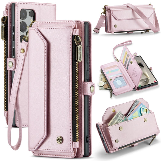 For Samsung Galaxy S24 Ultra 5G CaseMe C36 Card Slots Zipper Wallet RFID Anti-theft Leather Phone Case(Pink) - Galaxy S24 Ultra 5G Cases by CaseMe | Online Shopping UK | buy2fix