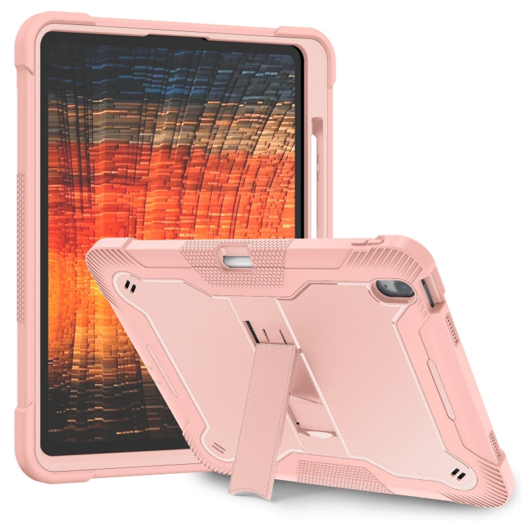 For iPad Air 13 2024 Shockproof Silicone Hybrid PC Tablet Case with Holder(Rose Gold) - iPad Air 13 2024 Cases by buy2fix | Online Shopping UK | buy2fix