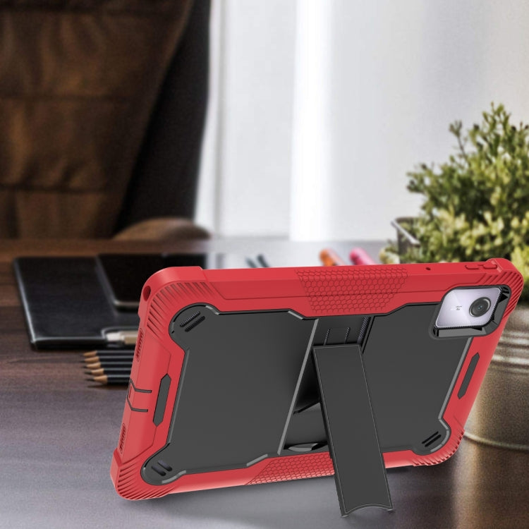 For Lenovo Tab M11 / Xiaoxin Pad 11 2024 Shockproof Silicone Hybrid PC Tablet Case with Holder(Black + Red) - Lenovo by buy2fix | Online Shopping UK | buy2fix