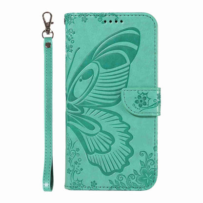 For Sony Xperia 10 VI 2024 Swallowtail Butterfly Embossed Leather Phone Case(Green) - Sony Cases by buy2fix | Online Shopping UK | buy2fix