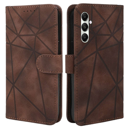 For Samsung Galaxy S24+ / S25+ 5G Skin Feel Geometric Lines Leather Phone Case(Brown) - Galaxy S24+ 5G Cases by buy2fix | Online Shopping UK | buy2fix