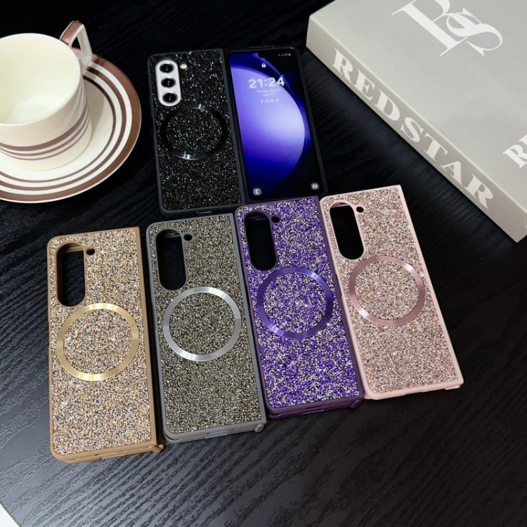 For Samsung Galaxy Z Fold4 Glitter MagSafe PC Phone Case(Silver) - Galaxy Z Fold4 5G Cases by buy2fix | Online Shopping UK | buy2fix