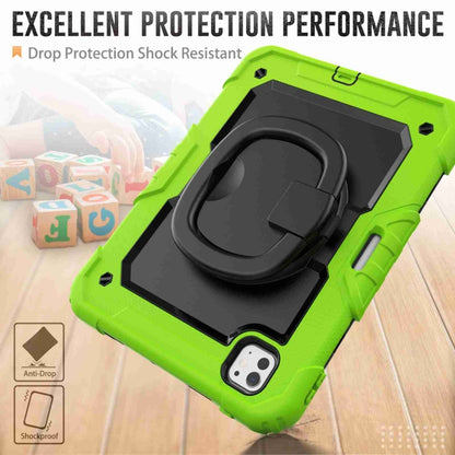 For iPad Pro 11 2024 Handle Silicone Hydric PC Tablet Case with Shoulder Strap(Yellow Green) - iPad Pro 11 2024 Cases by buy2fix | Online Shopping UK | buy2fix