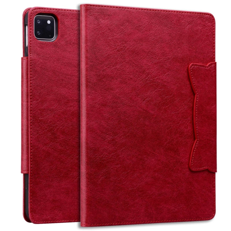 For iPad Pro 11 2024 Cat Buckle Leather Smart Tablet Case(Red) - iPad Pro 11 2024 Cases by buy2fix | Online Shopping UK | buy2fix