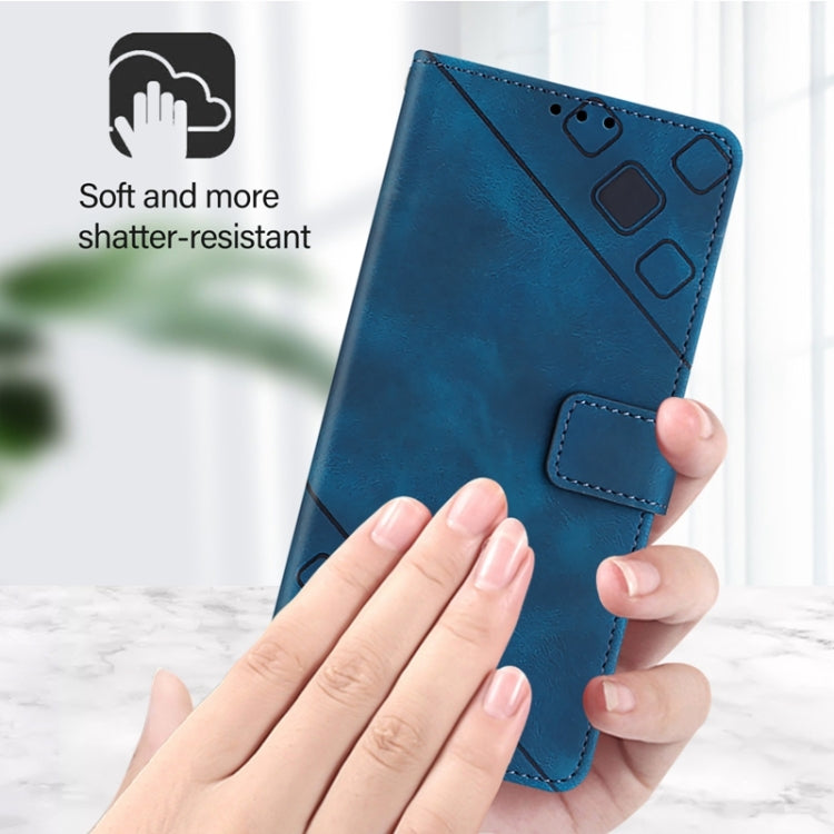 For Blackview Wave 6C Skin Feel Embossed Leather Phone Case(Blue) - More Brand by buy2fix | Online Shopping UK | buy2fix