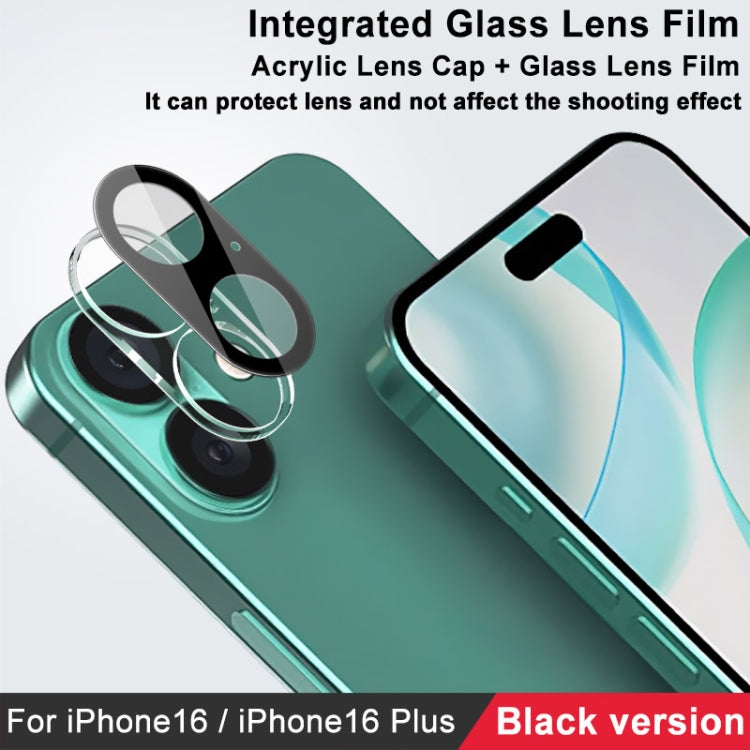 For iPhone 16  / 16 Plus imak High Definition Integrated Glass Lens Film Black Version - Tempered Glass Film by imak | Online Shopping UK | buy2fix