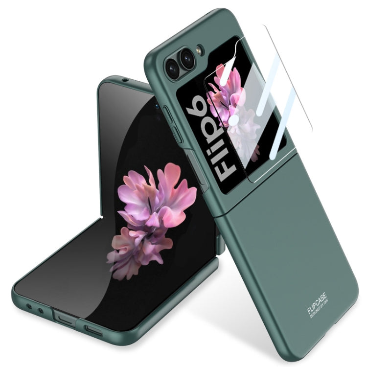 For Samsung Galaxy Z Flip6 GKK Ultra-thin Full Coverage Phone Case with Tempered Film(Dark Night Green) - Galaxy Z Flip6 5G Cases by GKK | Online Shopping UK | buy2fix