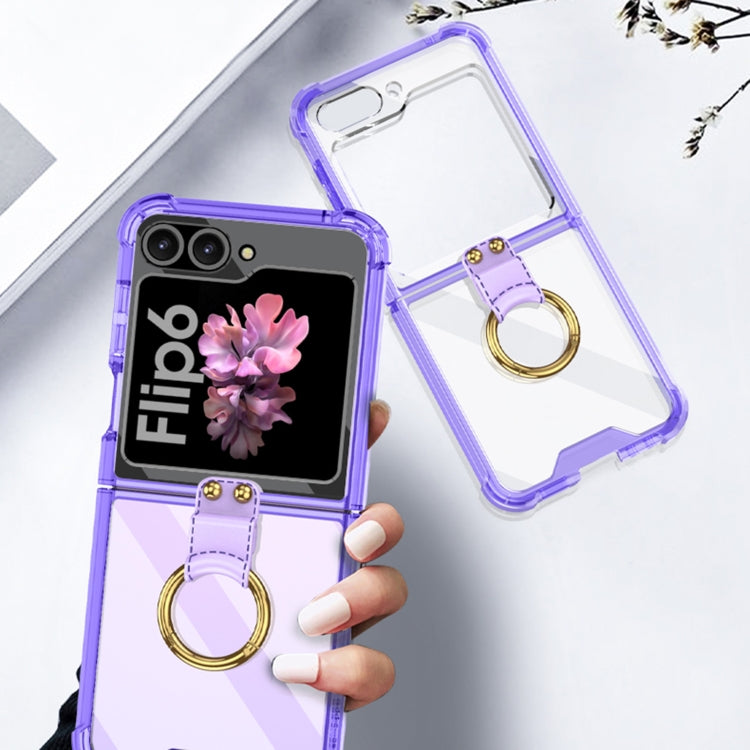 For Samsung Galaxy Z Flip6 GKK Airbag Ring Full Coverage Phone Case(Purple) - Galaxy Z Flip6 5G Cases by GKK | Online Shopping UK | buy2fix