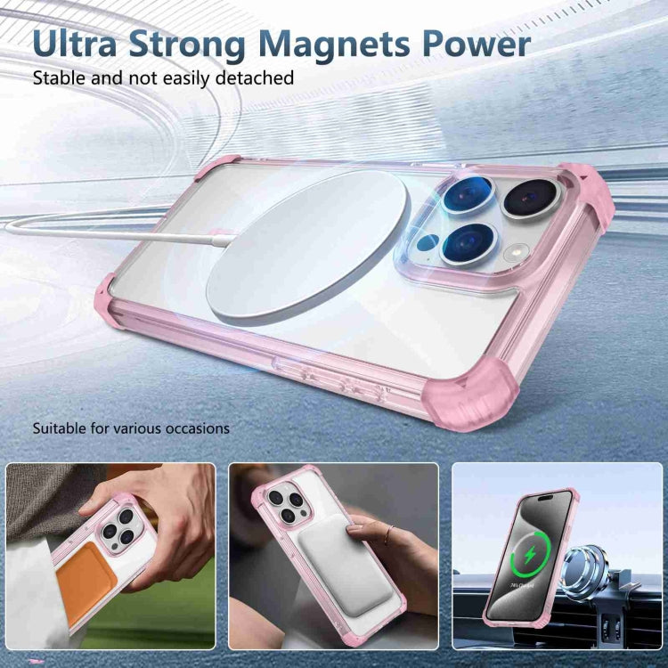 For iPhone 13 Pro Transparent MagSafe Magnetic Phone Case(Pink) - iPhone 13 Pro Cases by buy2fix | Online Shopping UK | buy2fix