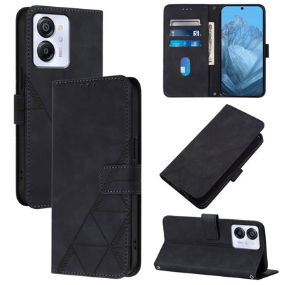 For Blackview Color 8 Crossbody 3D Embossed Flip Leather Phone Case(Black) - More Brand by buy2fix | Online Shopping UK | buy2fix