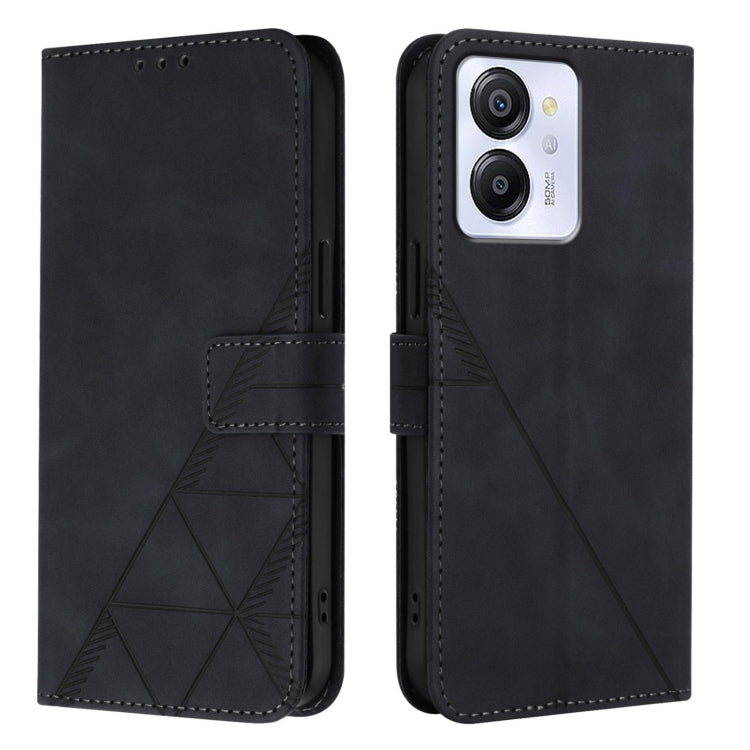 For Blackview Color 8 Crossbody 3D Embossed Flip Leather Phone Case(Black) - More Brand by buy2fix | Online Shopping UK | buy2fix