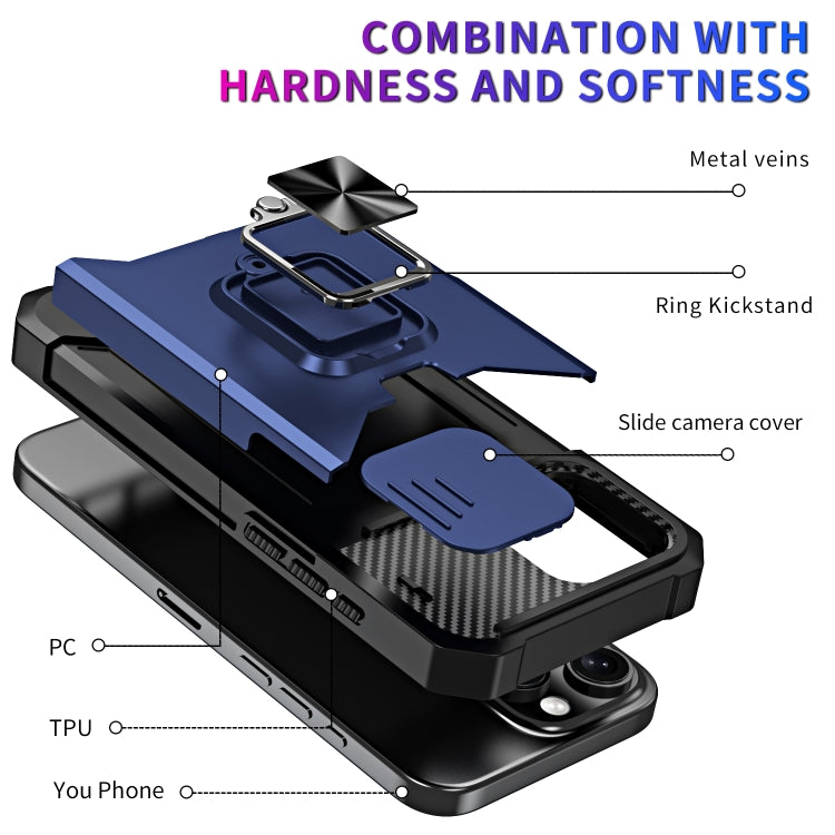 For iPhone 16 Pro Max Camera Shield Card Slot PC+TPU Phone Case(Silver) - iPhone 16 Pro Max Cases by buy2fix | Online Shopping UK | buy2fix