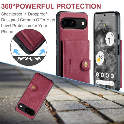 For Google Pixel 9 JEEHOOD J01 Retro Magnetic Detachable Wallet Phone Case(Red) - Google Cases by JEEHOOD | Online Shopping UK | buy2fix