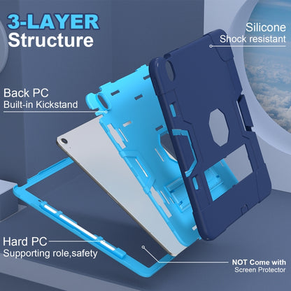 For iPad Air 13 2024 Contrast Color Silicone Acrylic PC Tablet Case with Holder(Navy Blue) - iPad Air 13 2024 Cases by buy2fix | Online Shopping UK | buy2fix