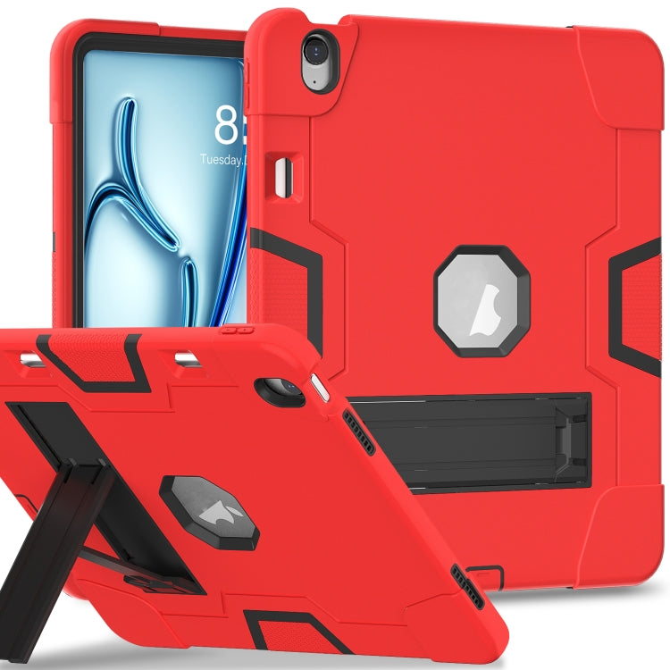 For iPad Air 13 2024 Contrast Color Silicone Acrylic PC Tablet Case with Holder(Red Black) - iPad Air 13 2024 Cases by buy2fix | Online Shopping UK | buy2fix