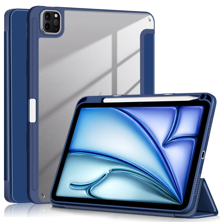 For iPad Air 11 2024 / Pro 11 2022 Acrylic 3-Fold Smart Leather Tablet Case(Dark Blue) - iPad Air 11 2024 Cases by buy2fix | Online Shopping UK | buy2fix