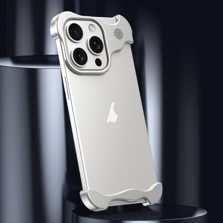 For iPhone 14 Pro Max Aromatherapy Alloy Frameless Phone Case(Silver) - iPhone 14 Pro Max Cases by buy2fix | Online Shopping UK | buy2fix