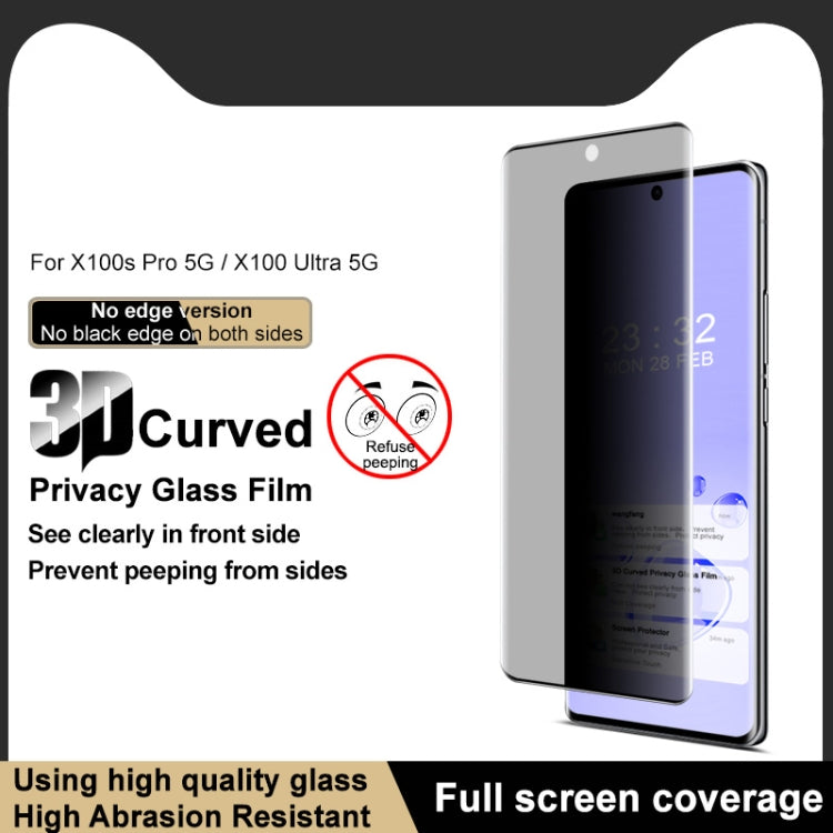 For vivo X100s Pro / X100 Ultra imak 3D Curved Privacy Full Screen Tempered Glass Film - vivo Tempered Glass by imak | Online Shopping UK | buy2fix