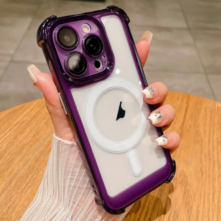 For iPhone 13 Pro Max Clear Acrylic + TPU MagSafe Magnetic Phone Case(Purple) - iPhone 13 Pro Max Cases by buy2fix | Online Shopping UK | buy2fix