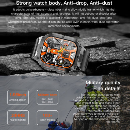 LEMFO K61 Pro 1.96 inch BT5.0 Sport Smart Watch, Support Bluetooth Call / Sleep / Blood Oxygen / Heart Rate / Blood Pressure Health Monitor(Orange) - Smart Watches by LEMFO | Online Shopping UK | buy2fix