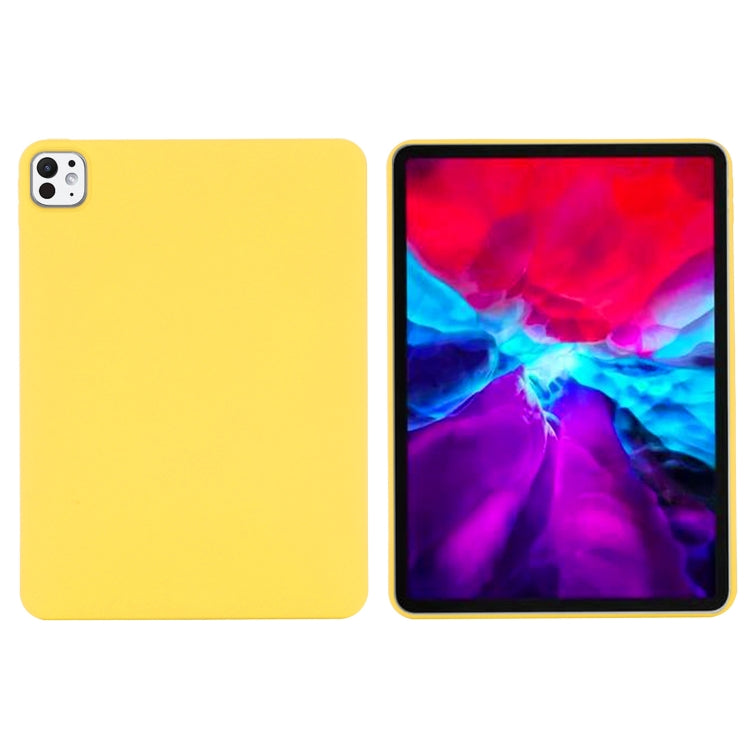 For iPad Pro 11 2024 Pure Color Liquid Silicone Shockproof Tablet Case(Yellow) - iPad Pro 11 2024 Cases by buy2fix | Online Shopping UK | buy2fix